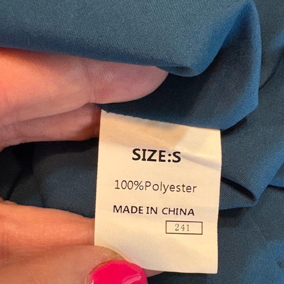 Elegant Teal Off-Shoulder Maxi Dress w/ Side Slit size Small - Picture 7 of 13